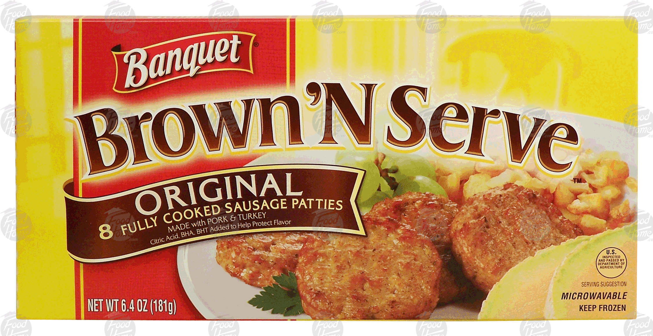 Banquet Brown 'N Serve original fully cooked sausage patties, 8 count Full-Size Picture